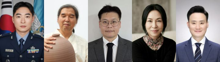 왼쪽부터 박제홍, 이윤, 장용화, 채승연, 조수만씨. 충북도 제공