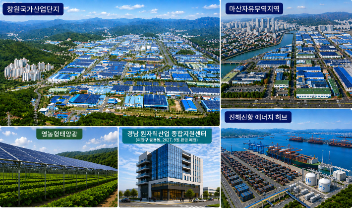 '청정에너지 수도'를 향한 창원의 대전환. 관련 사진자료를 바탕으로 재구성한 AI 생성 이미지. 창원시 제공