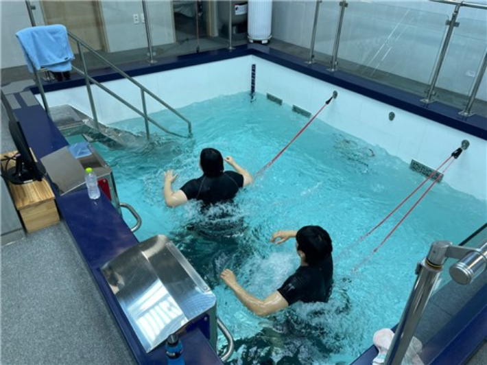 대한체육회 메디컬 센터의 수중 치료 모습. 체육회  