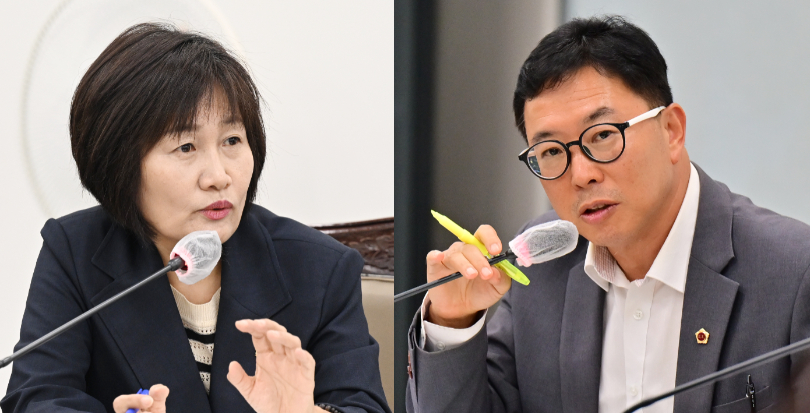 더불어민주당 최은영 부산시의원(왼쪽)과 조용우 부산시의원(오른쪽). 부산시의회 제공