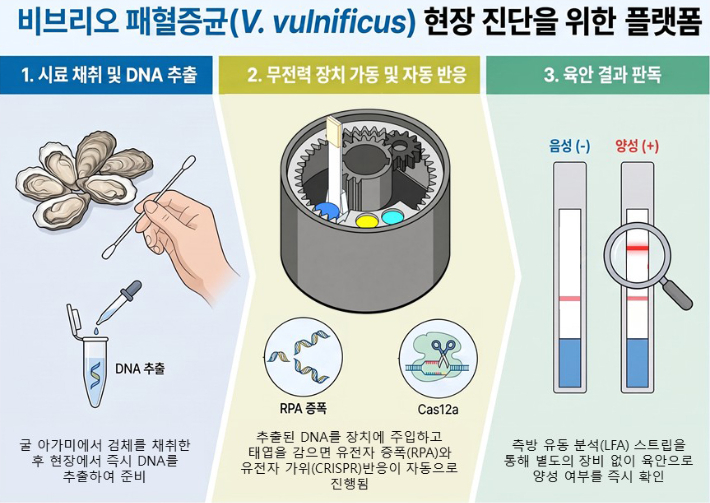 비브리오 패혈증균 현장 진단 플랫폼. 국립부경대 제공