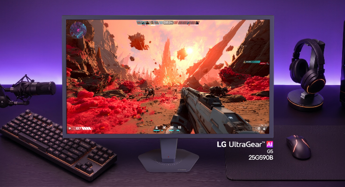 세계 최초로 1000Hz 초고주사율과 FHD 해상도를 동시에 구현한 LG 울트라기어 게이밍 모니터 신제품(모델명: 25G590B). LG전자 제공