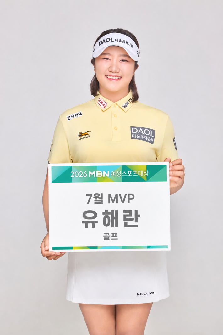 MBN 여성스포츠대상 7월 MVP에 오른 유해란. MBN 