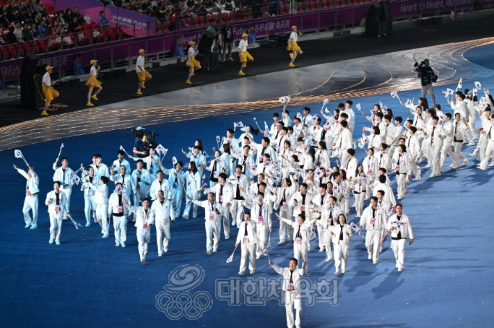2022 제19회 항저우하계아시아경기대회 개회식에서 한국 선수단이 입장하고 있다. 대한체육회 자료사진