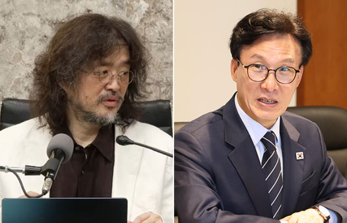 김어준씨(왼쪽)와 김민석 민주당 대표. 유튜브 '김어준의 겸손은힘들다 뉴스공장' 화면 캡처·국회사진기자단