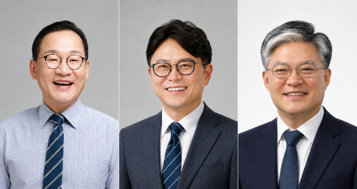 사진 왼쪽부터 강위원 더불어민주당 당대표 정무조정실장,  박수기 전남광주통합특별시 정무보좌관, 정의찬 민주당 원내대표 정무실장. 독자 제공