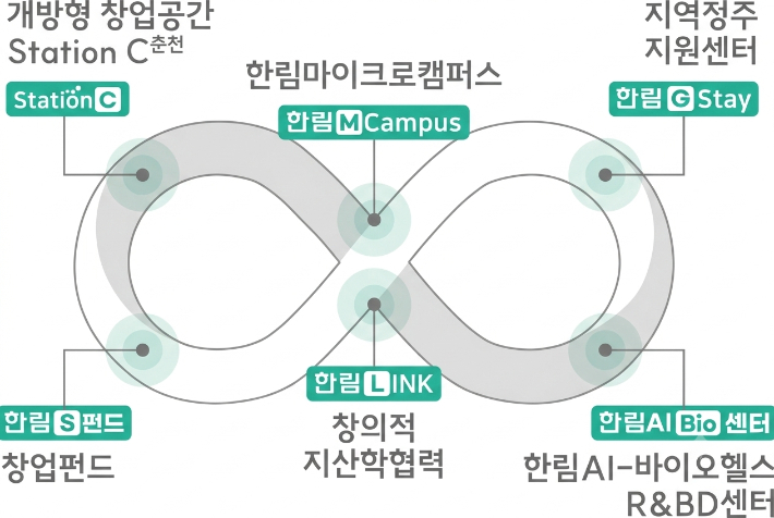 한림대 마이크로캠퍼스 등 연계 조직도. 한림대 제공