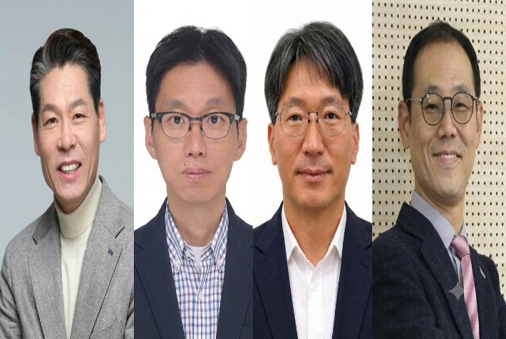 왼쪽부터 유기억 신임 춘천캠퍼스 총장, 조현종 약학대학장, 이훈열 교학처장, 이병훈 기획연구처장. 강원대 제공