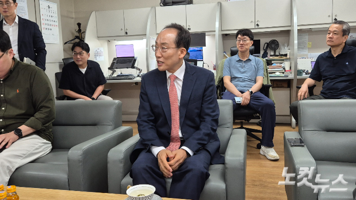 추경호 대구시장이 1일 대구시청 동인청사에서 기자들과 간담회를 가졌다. 정진원 기자