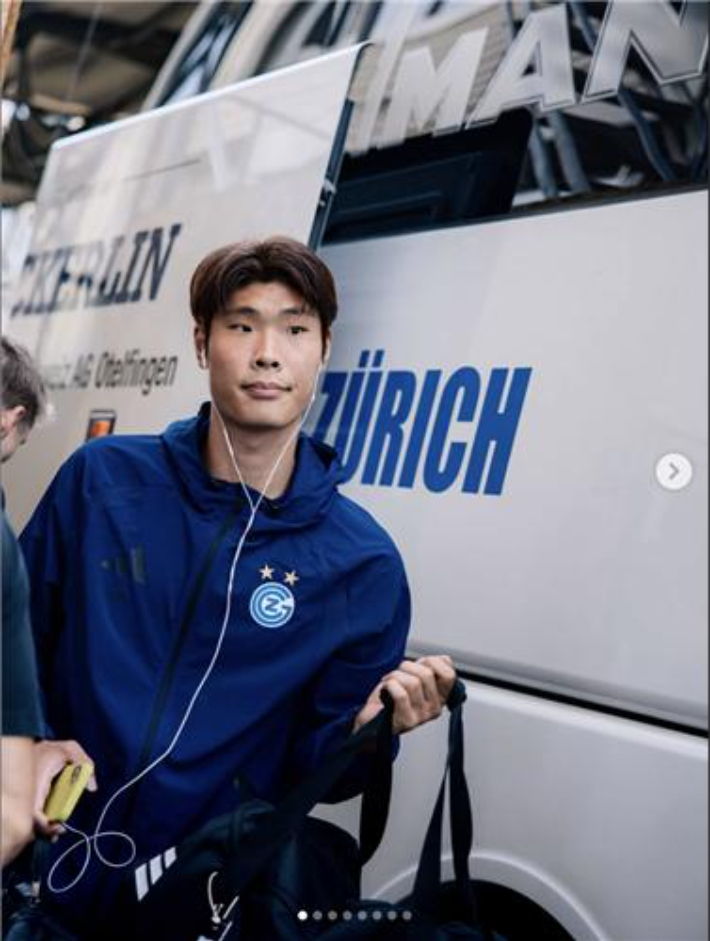 스위스 프로축구 그라스호퍼의 스트라이커 이영준. 그라스호퍼 구단 SNS 캡처