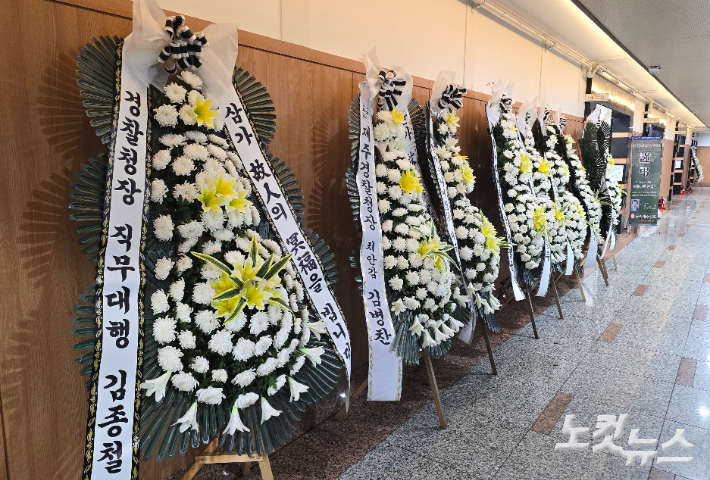 3일 오전 10시 30분쯤 제주시내 한 장례식장에 마련된 60대 남성 빈소. 이창준 기자