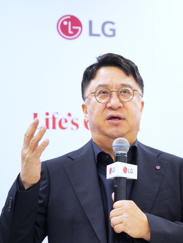 LG전자 백승태 HS사업본부장이 IFA 2026 현장에서 열린 기자 간담회에서 발언 중인 모습. LG전자 제공