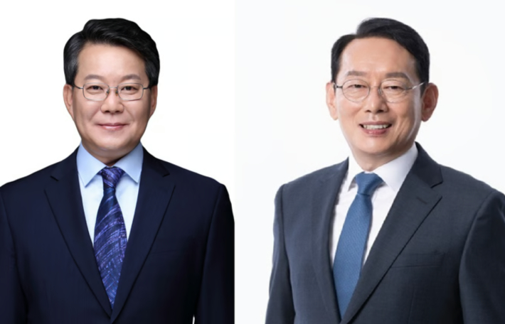 더불어민주당 변성완 부산 강서구 지역위원장(왼쪽)과 지역구 현역 국회의원인 국민의힘 김도읍 의원.각 정당 제공 