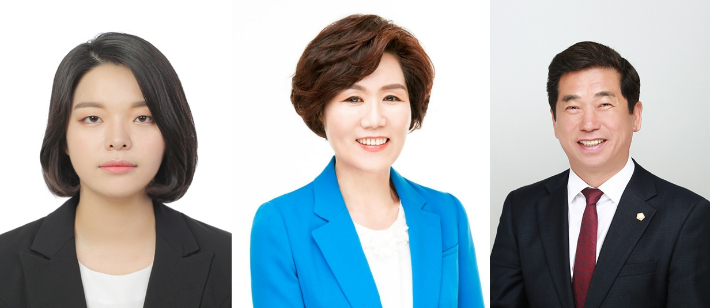 왼쪽부터 이윤재, 이숙애, 이재명 충북도의원. 충북도의회 제공