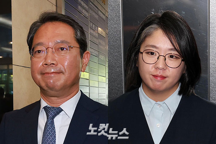 김승원 법무부 장관 후보자(왼쪽), 용혜인 성평등가족부 장관 후보자. 류영주 기자
