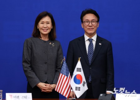 미셸 스틸 주한미국대사, 민주당 김민석 대표 예방