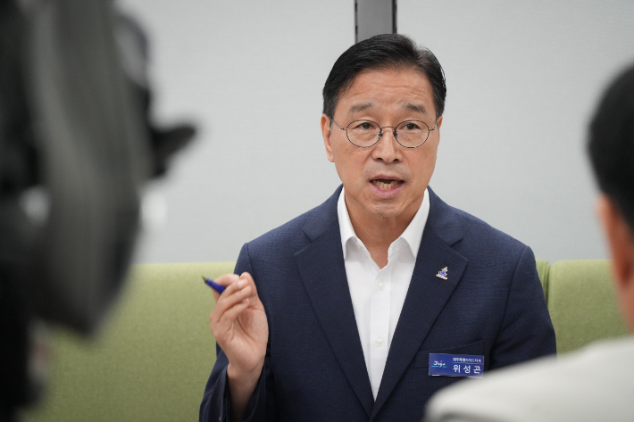 위성곤 지사 기자 간담회 모습. 제주도 제공