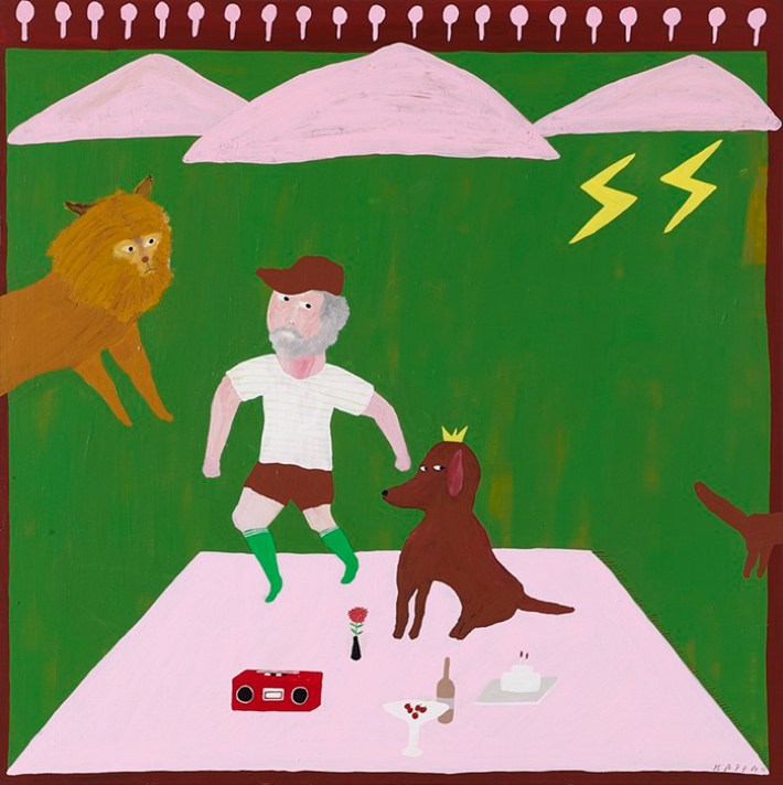 갑빠오, Dont trust me, 2025, Acrylic on canvas, 91x91cm. 대전신세계갤러리 제공