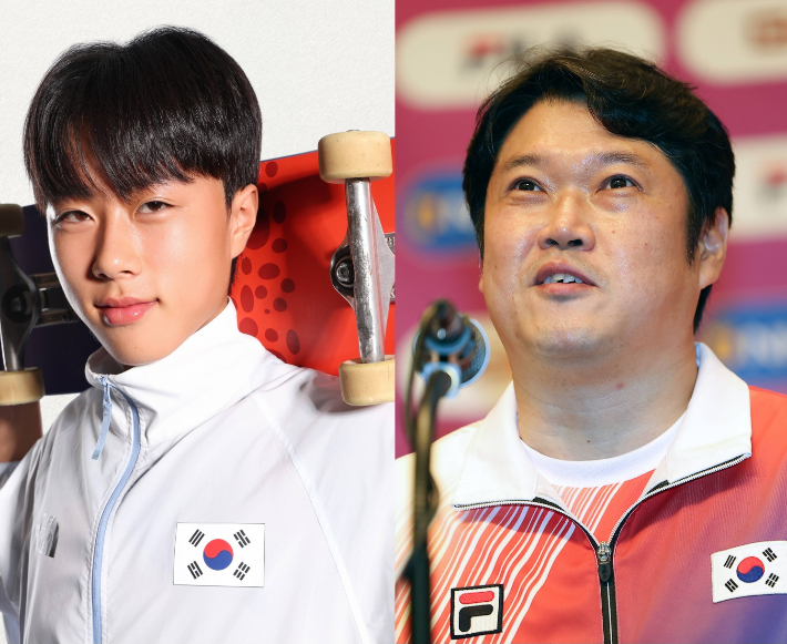 사격 국가대표 소승섭(사진 오른쪽)과 스케이트보드 이로운. 대한체육회 제공·연합뉴스