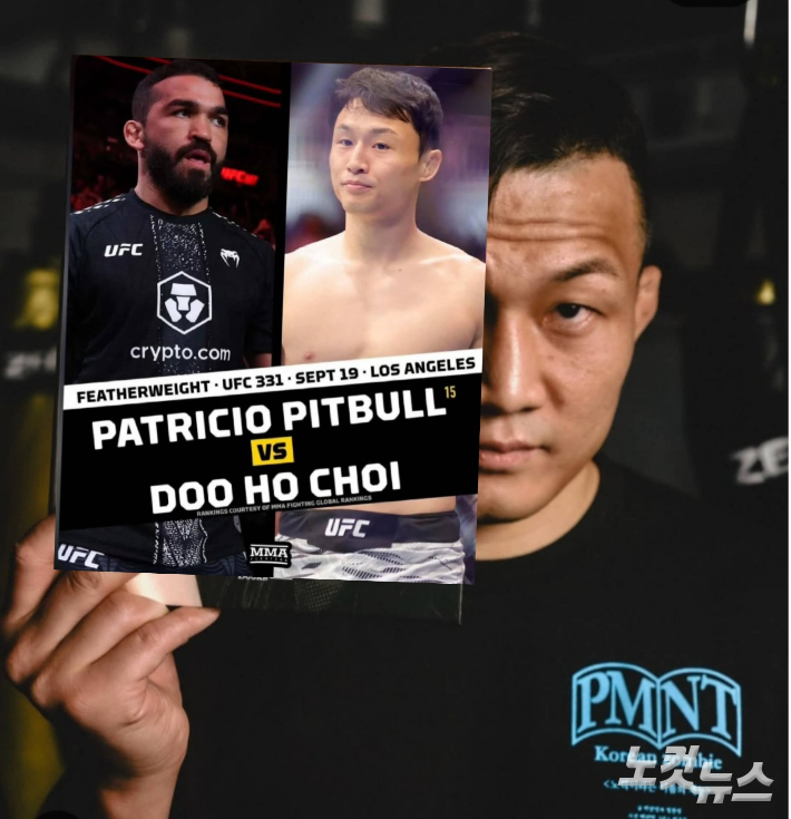 '코리안 좀비' 정찬성(사진 오른쪽)과 오는 20일(한국시간) UFC 331 대회의 페더급 경기에서 경기를 벌이는 최두호 vs 패트리시오 핏불. 정찬성 SNS 캡처·편집