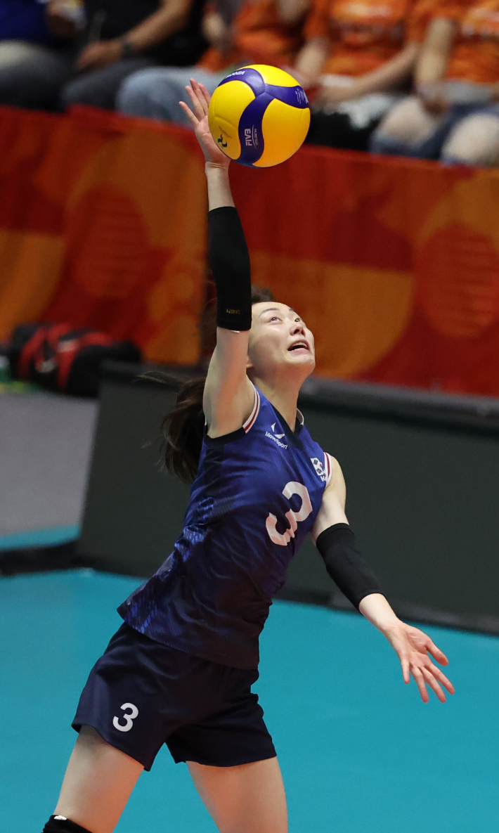 서브하는 김다인. 연합뉴스
