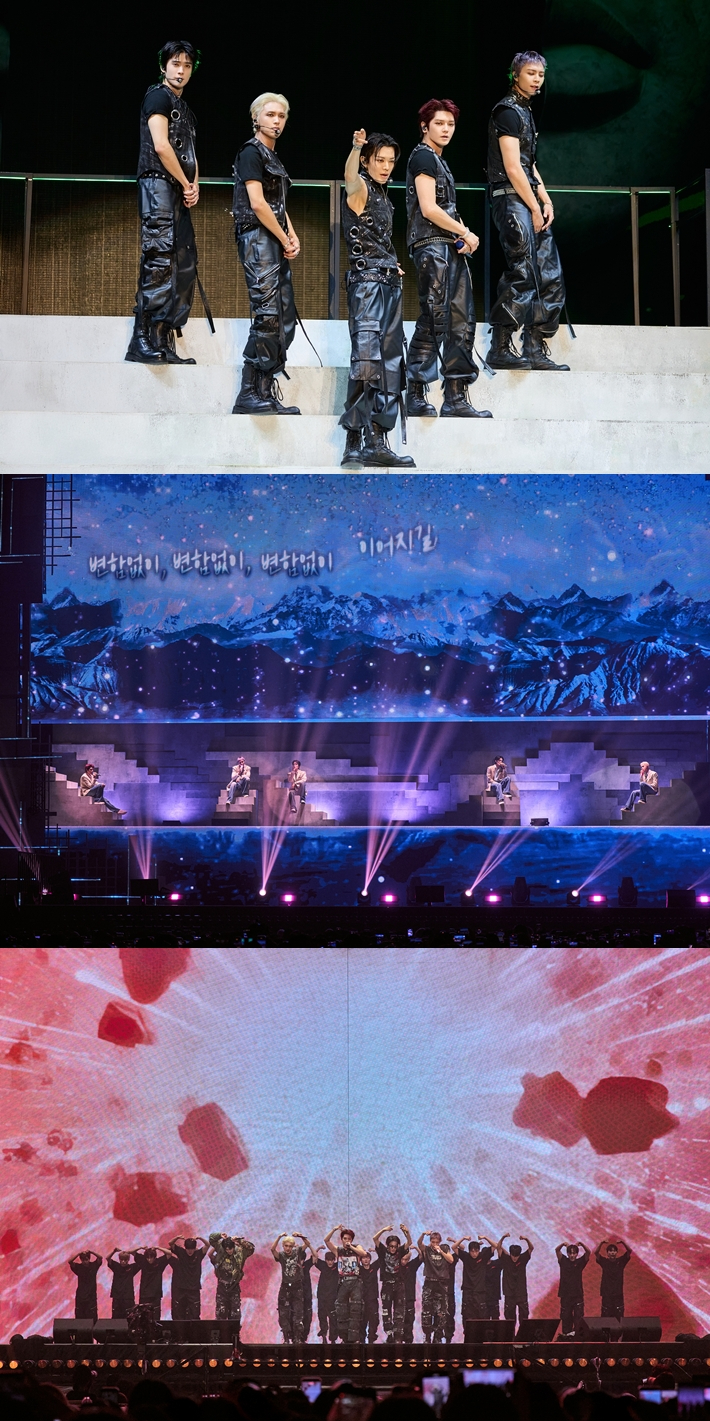 NCT 127이 '사이먼 세이즈' '낫 얼론' '영웅' 무대를 하는 모습. SM엔터테인먼트 제공