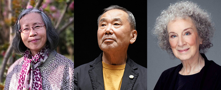 중국 찬쉐, 일본 무라카미 하루키, 캐나다 마거릿 애트우드 작가. 연합뉴스·캐나다국립예술센터