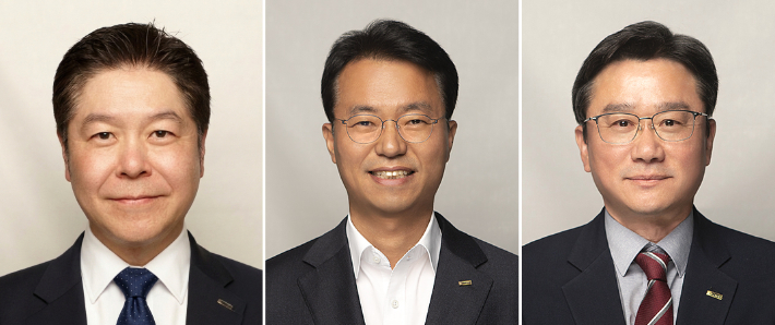(왼쪽부터)이종혁 전무이사, 장진엽 상임이사, 김현 상임이사. 기술보증기금 제공