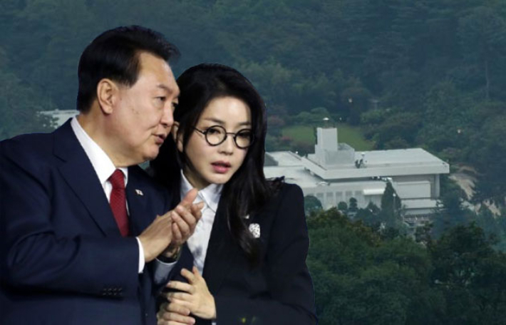 윤석열 전 대통령 부부와 관저. 대통령실 제공·류영주 기자