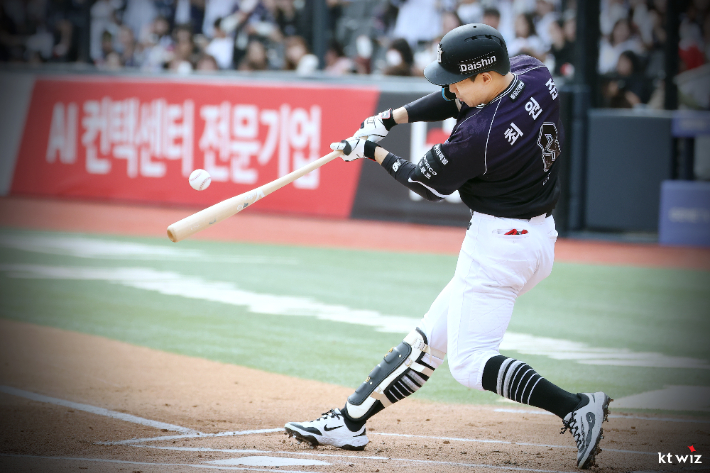 최원준이 최다안타 공동 1위로 나섰다. kt wiz 제공