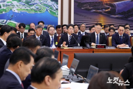 홍지선 국토교통부 장관이 7일 서울 여의도 국회에서 열린 국토교통위원회의 국토교통부·행정중심복합도시건설청·새만금개발청 등에 대한 국정감사에서 의원 질의에 답변을 하고 있다.