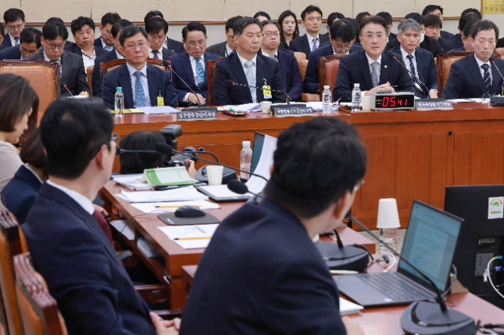 이진수 법무부 장관 직무대행이 8일 국회 법제사법위원회에서 열린 법무부, 대한법률구조공단 등에 대한 국정감사에서 법사위원 질의에 답하고 있다. 연합뉴스