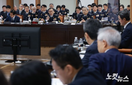 김종철 경찰청장 직무대행이 12일 서울 서대문구 경찰청에서 열린 국회 행정안전위원회 경찰청 대상 국정감사에서 위원들의 질문에 답변하고 있다.