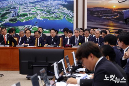 이성훈 한국토지주택공사(LH) 사장이 12일 서울 여의도 국회에서 열린 국토교통위원회의 한국토지주택공사 등에 대한 국정감사에서 의원 질의에 답변을 하고 있다.