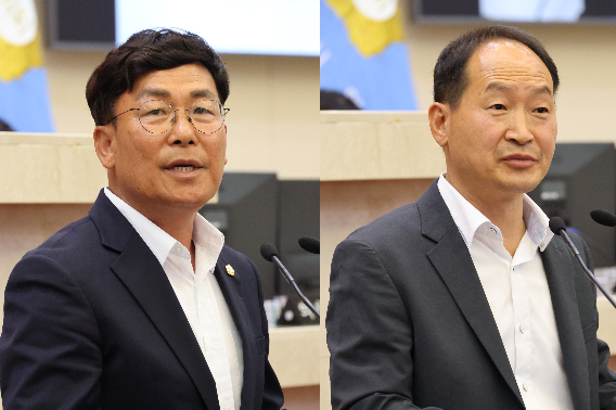 김후환(왼쪽), 최광열 의원. 포항시의회 제공