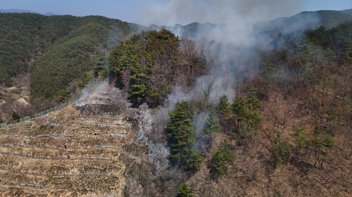 진주 산불. 경남도청 제공 