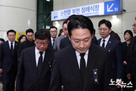 고 김진석 소방위 빈소 조문 마친 장동혁 대표