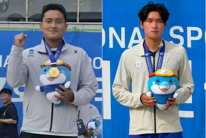 음성군청 황보은(왼쪽)과 대전대 진오혁. 협회 