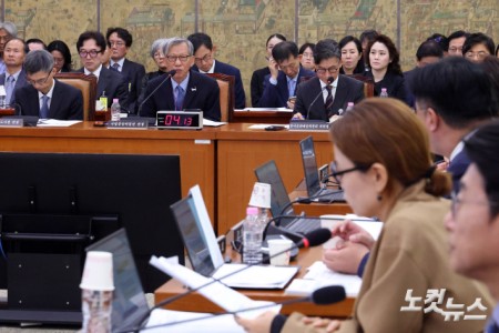 유홍준 국립중앙박물관장이 19일 서울 여의도 국회에서 열린 문화체육관광위원회의 국립중앙박물관 등에 대한 국정감사에서 의원 질의에 답변을 하고 있다.