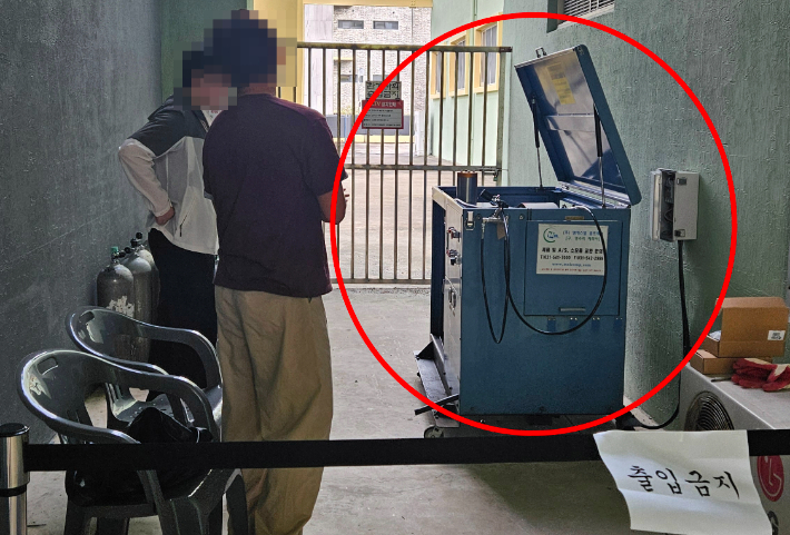 미신고 고압 공기압축기. 독자 제공