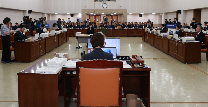 20일 전남광주통합특별시교육청 전남청사에서 열린 국회 교육위원회 국정감사. 연합뉴스