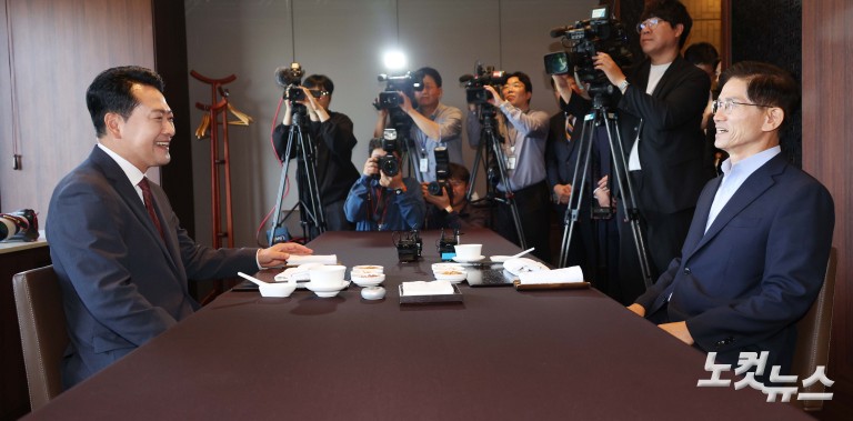 장동혁, 김문수와 오찬 회동