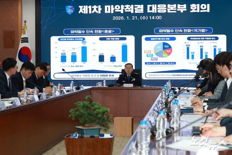 마약밀수 단속 현황 브리핑 및 마약척결 대응 본부 1차 회의