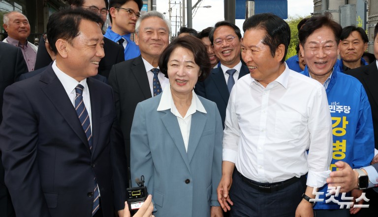 하남 찾은 정청래-추미애-이광재-강병덕