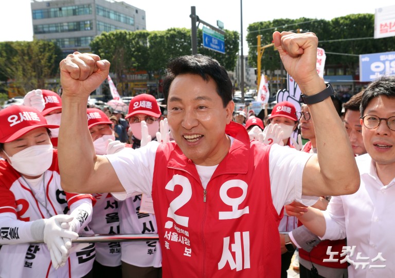 오세훈, 둔촌동역 유세