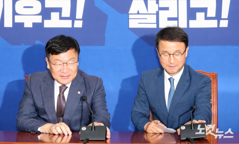 국힘 정점식 원내대표, 민주 한병도 원내대표 예방