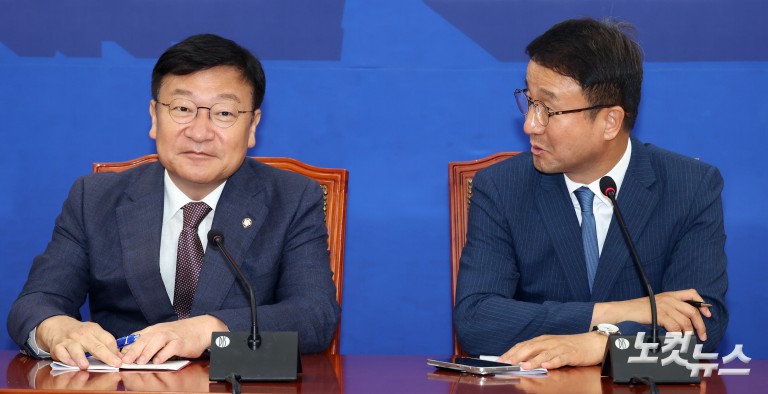 국힘 정점식 원내대표, 민주 한병도 원내대표 예방
