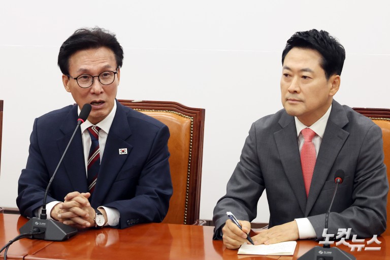 민주당 김민석 대표, 국민의힘 장동혁 대표 예방