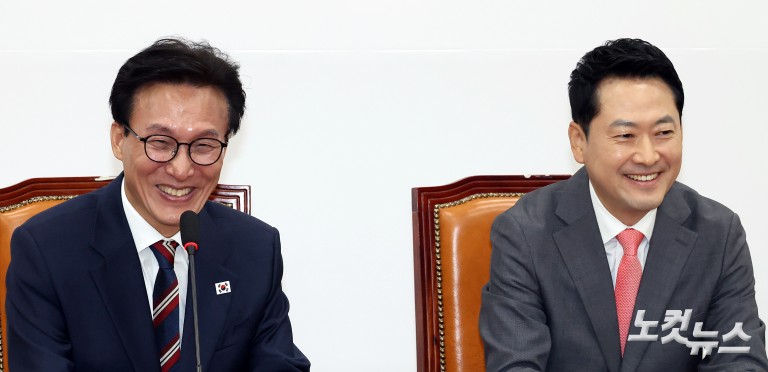 민주당 김민석 대표, 국민의힘 장동혁 대표 예방