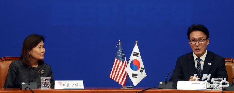 미셸 스틸 주한미국대사, 김민석 대표 예방